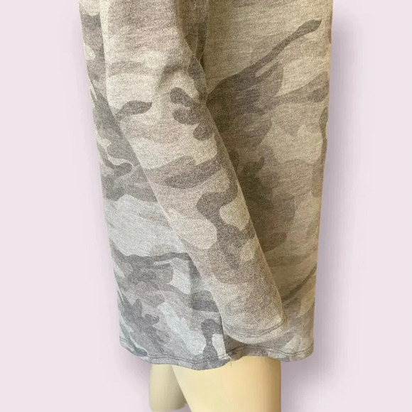 Bombom New Camouflage Long Sleeves Tunic T Shirt Knit Tops Size S Charcoal Gray - Picture 11 of 16